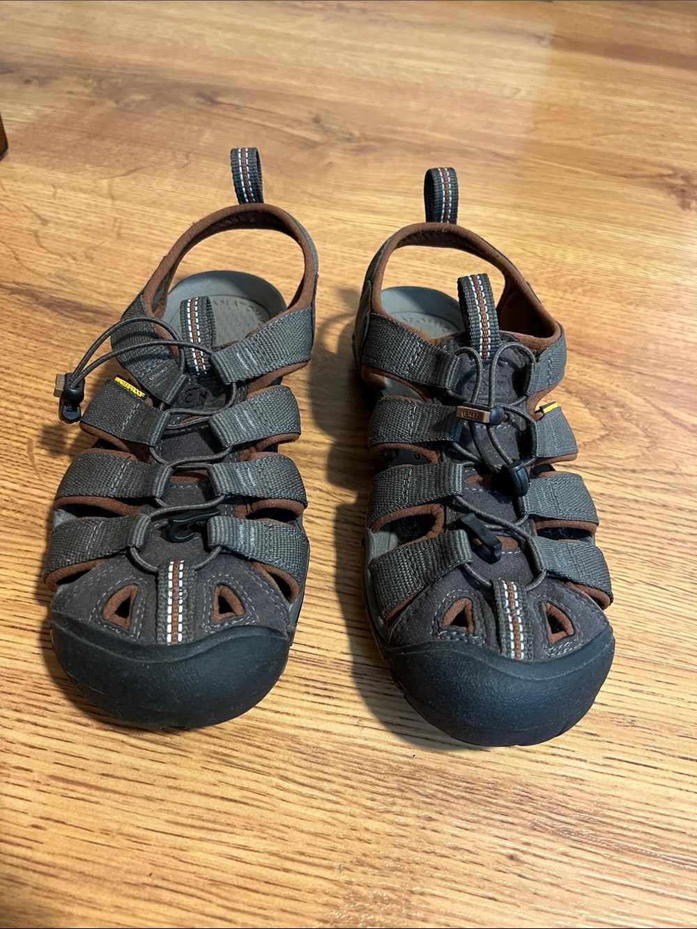 Keen Brown and Black Strappy Closed-Toe Sandal
